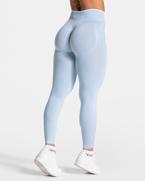 Legging TEVEO Contrastline Sculpt Scrunch Bleu bébé - 3